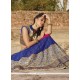 Deserving Navy Blue Patch Border Work Lehenga Saree