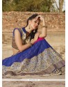 Deserving Navy Blue Patch Border Work Lehenga Saree