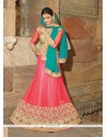 Hypnotic Net Rose Pink Lehenga Saree