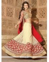 Splendid Jacquard Cream Lehenga Saree