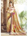 Unique Silk Print Work Designer Saree