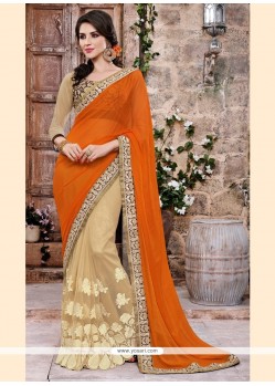 Irresistible Net Patch Border Work Designer Saree