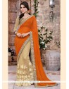 Irresistible Net Patch Border Work Designer Saree