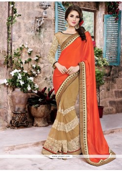 Savory Patch Border Work Net Designer Saree