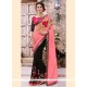 Vivacious Black Georgette Designer Saree