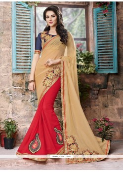 Strange Georgette Embroidered Work Designer Saree