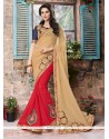 Strange Georgette Embroidered Work Designer Saree