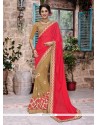 Fetching Faux Chiffon Embroidered Work Designer Saree