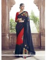 Voluptuous Georgette Patch Border Work Designer Saree