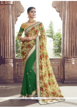 Blooming Patch Border Work Georgette Designer Saree