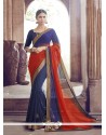 Conspicuous Faux Chiffon Patch Border Work Designer Saree