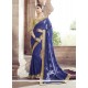 Mesmeric Blue Patch Border Work Designer Saree