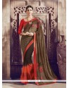 Debonair Faux Chiffon Multi Colour Designer Saree