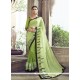 Lustre Green Embroidered Work Faux Chiffon Designer Saree