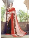 Gripping Georgette Multi Colour Patch Border Work Designer Saree