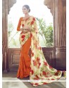 Voluptuous Multi Colour Embroidered Work Georgette Designer Saree