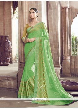 Staring Green Georgette Designer Saree