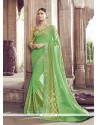 Staring Green Georgette Designer Saree