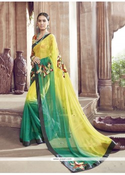 Alluring Faux Chiffon Embroidered Work Designer Saree