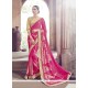 Perfervid Faux Chiffon Hot Pink Designer Saree