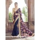 Ethnic Navy Blue Embroidered Work Designer Saree