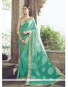 Stylish Georgette Patch Border Work Designer Saree