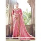 Winsome Peach Patch Border Work Designer Saree