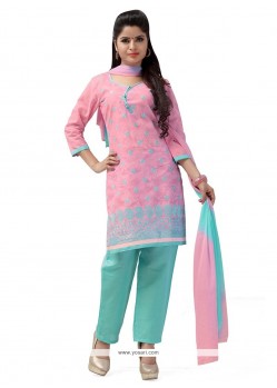 Especial Cotton Print Work Churidar Designer Suit