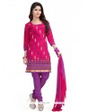 Girlish Cotton Hot Pink Churidar Designer Suit