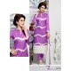 Flattering Patch Border Work Purple Designer Suit