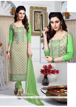 Sensible Cotton Sea Green Embroidered Work Designer Suit