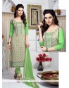 Sensible Cotton Sea Green Embroidered Work Designer Suit