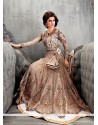 Grey And Brown Shade Georgette Anarkali Suit