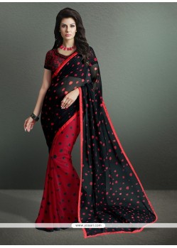 Lustre Georgette Maroon Casual Saree