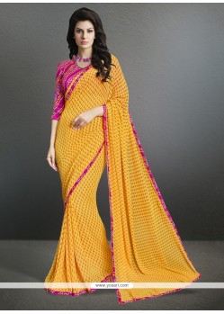 Demure Georgette Yellow Casual Saree