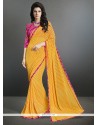 Demure Georgette Yellow Casual Saree