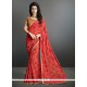 Nice Georgette Red Print Work Casual Saree