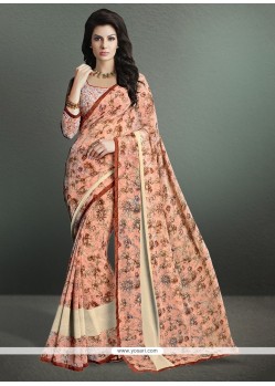 Delectable Georgette Multi Colour Print Work Casual Saree