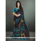 Superb Georgette Black Print Work Casual Saree