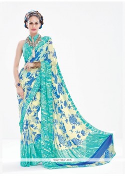 Subtle Turquoise Georgette Casual Saree