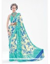 Subtle Turquoise Georgette Casual Saree