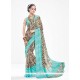 Aspiring Georgette Turquoise Casual Saree