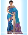 Print Art Silk Casual Saree In Purple