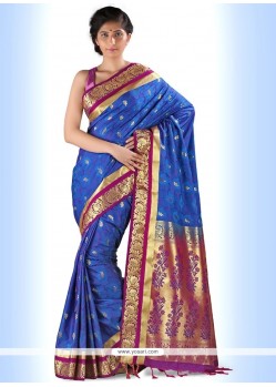 Graceful Blue Art Silk Casual Saree