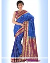 Graceful Blue Art Silk Casual Saree