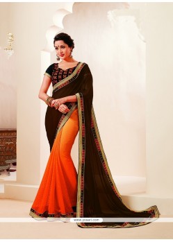 Modest Georgette Embroidered Work Designer Saree