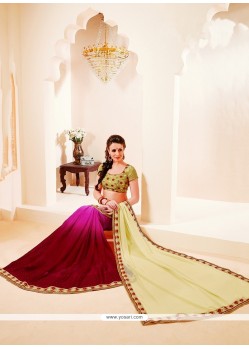 Glossy Georgette Embroidered Work Designer Saree