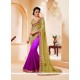 Purple Patch Border Work Georgette Designer Saree