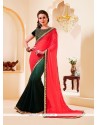 Customary Patch Border Work Georgette Designer Saree