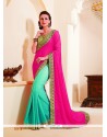 Compelling Hot Pink Designer Saree